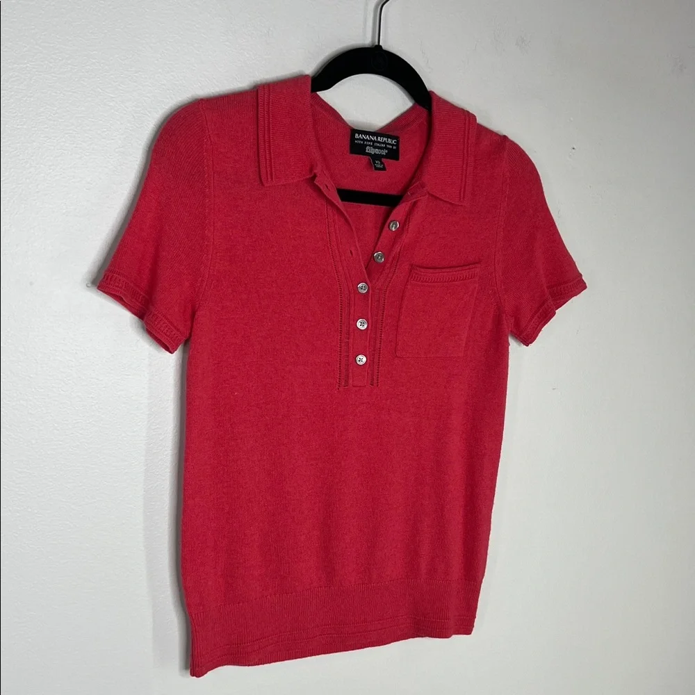 Banana Republic Filpucci Italian Yarn Wool Blend  Polo Style Sweater Top size XS - Picture 4 of 10